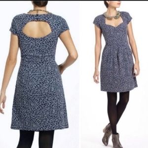 NWOT Anthropologie Deletta Blue and Gray A-line Dress